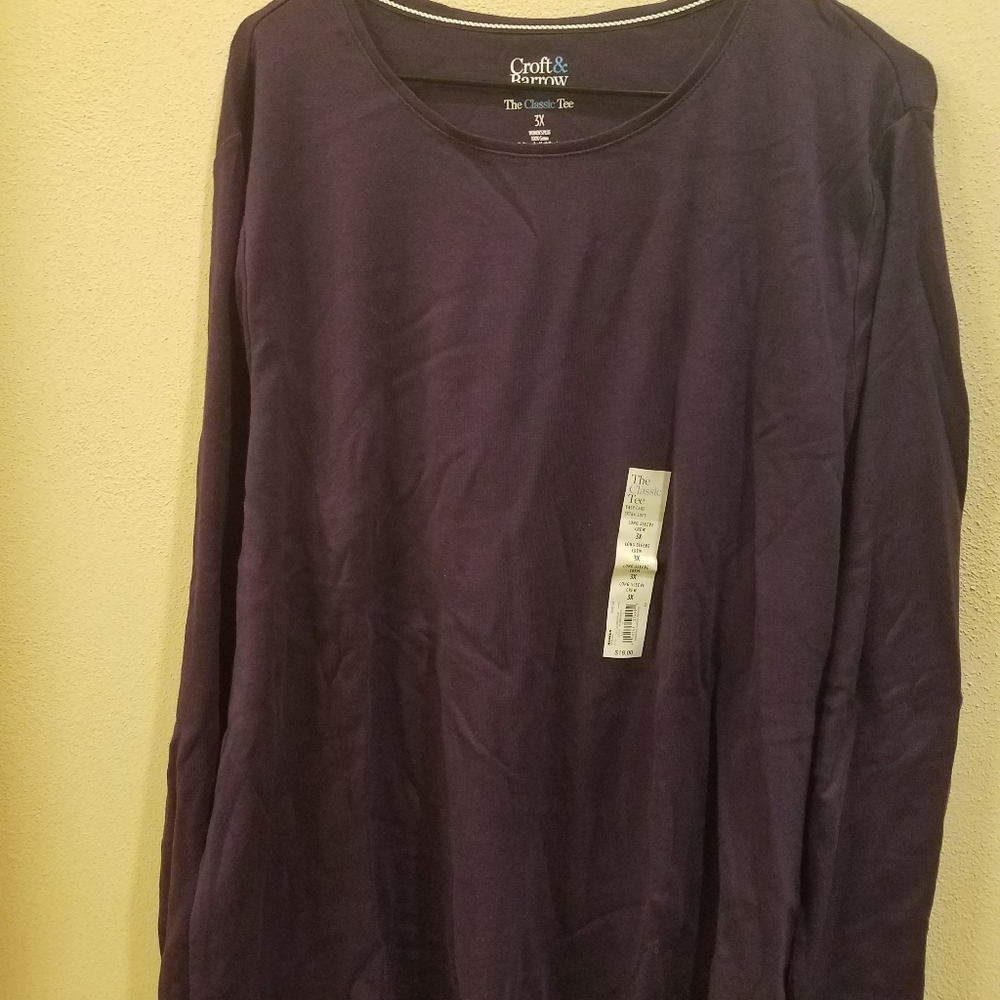 Croft and Barrow Classic Crewneck Long Sleeve Tee